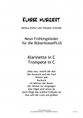 Frhlingslieder Blserklasse - Klarinette/Trompete in C