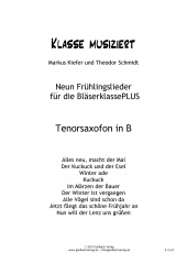 Frhlingslieder Blserklasse - Tenorsaxofon in B