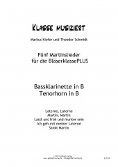 Martinslieder Blserklasse - Bassklarinette/Tenorhorn in B